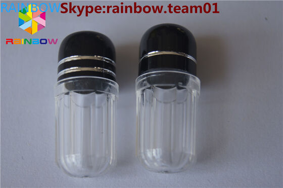 cápsulas de plástico vacías el contenedor de la píldora la caja de la cápsula el recipiente de forma de cápsula la cápsula de forma hexagonal la botella de tapa de plástico vacía