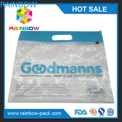 El bolso ziplock del resbalador del PE con el logotipo se levanta bolsos delanteros claros de la cerradura de la cremallera del bolso con el frente ziplock impreso código del claro del bolso del upc