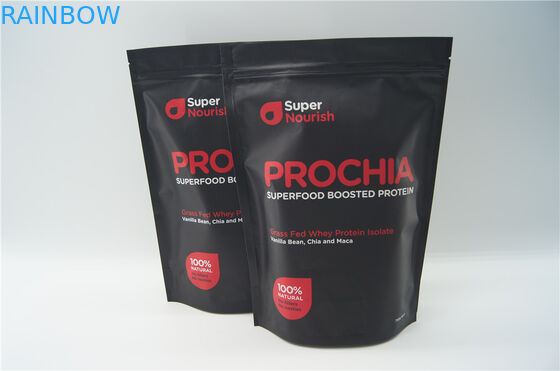 El papel de aluminio de encargo reciclado se levanta el empaquetado de la proteína de los bolsos de la bolsa de la cremallera