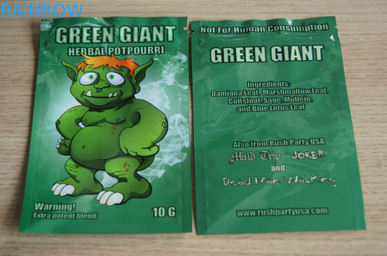 Especias botánicas del extracto que empaquetan los bolsos, las bolsas de plástico herbarias de la cerradura de la cremallera del incienso de Klimax