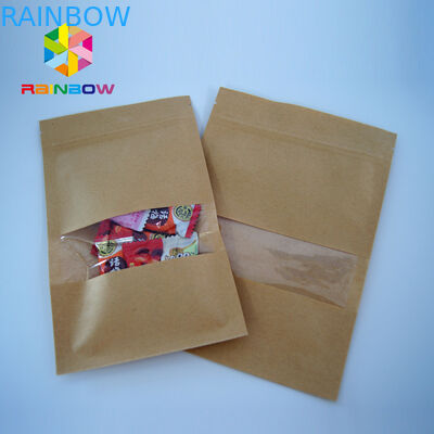 Las bolsitas de té alineadas hoja impresas modificadas para requisitos particulares que empaquetan, Kraft se levantan bolsas con la ventana