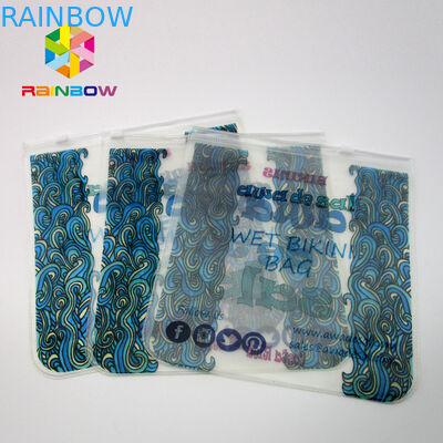 Bolso transparente del bikini del bolso del PVC, bolso plástico del traje de baño de EVA con la cremallera