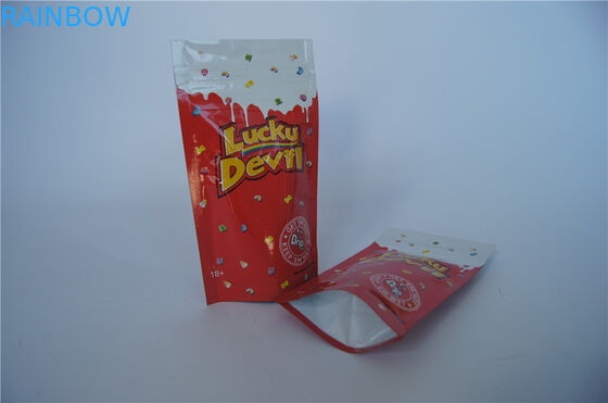 Los bolsos plásticos modificados para requisitos particulares de la hoja que se puede volver a sellar se levantan la bolsa gomosa/el bolso gomoso Ziplock del papel de aluminio