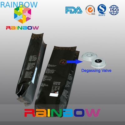 La bolsa de plástico de empaquetado de los granos de café de los bolsos del escudete del té lateral durable de la parte inferior plana