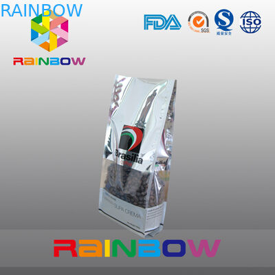 La bolsa de plástico de empaquetado de los granos de café de los bolsos del escudete del té lateral durable de la parte inferior plana