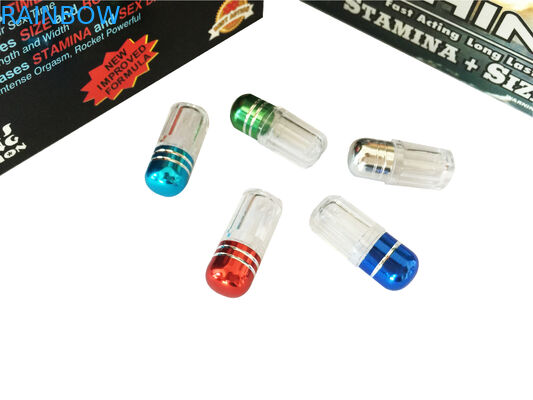 El rinoceronte rojo 69 cápsulas de la ampliación del pene sacude las botellas plásticas de la medicina de las píldoras de la bala/del sexo