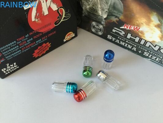 Metal las botellas de píldora plásticas coloridas del casquillo para la bala de la cápsula de FX 9000/rinoceronte 7/SWAG