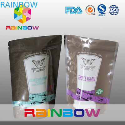 La cremallera reutilizable 150g de la categoría alimenticia se levanta las bolsas para el polvo de la energía