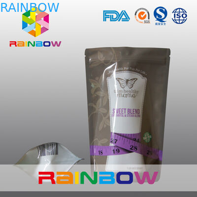 La cremallera reutilizable 150g de la categoría alimenticia se levanta las bolsas para el polvo de la energía