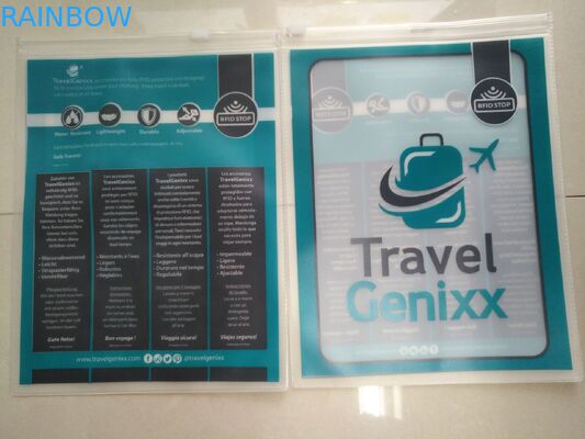 Bolso transparente claro del Pvc, sello lateral del bolso tres de la suspensión del Pvc del Pin de ropa