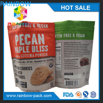 el papel de aluminio 250g Mylar de impresión mate se levanta las galletas Ziplock que empaquetan el bolso de la bolsa