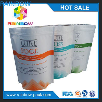 El mate modificó la impresión del logotipo para requisitos particulares se levanta la bolsa Ziplock con el escudete inferior