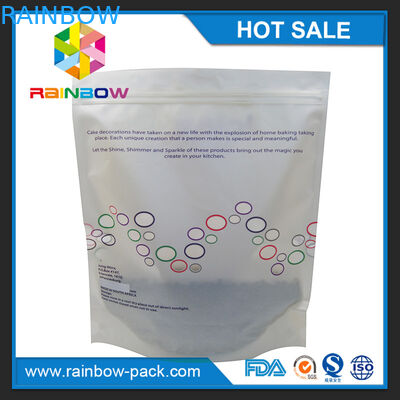 El mate modificó la impresión del logotipo para requisitos particulares se levanta la bolsa Ziplock con el escudete inferior