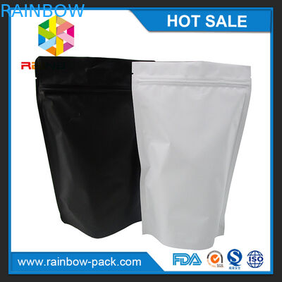 El papel de aluminio blanco negro mate coloca para arriba el bolso ziplock para el acondicionamiento de los alimentos mantiene fresco