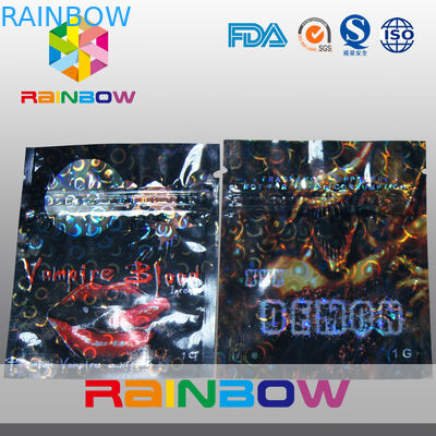 Mini bolsos Ziplock laminados del incienso herbario material del mono con las muescas del rasgón