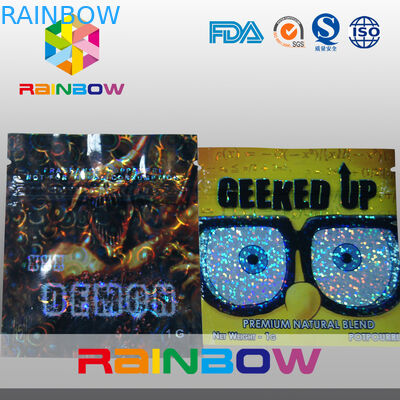 Mini bolsos Ziplock laminados del incienso herbario material del mono con las muescas del rasgón