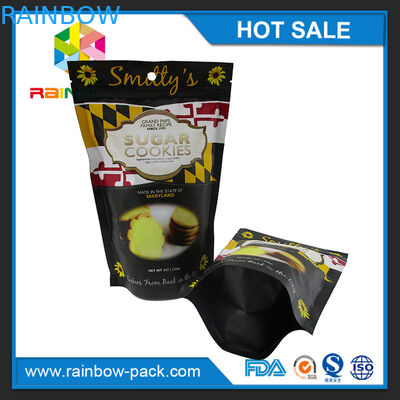 El papel de aluminio impreso mate coloca el bolso de empaquetado impreso verde para arriba modificado para requisitos particulares del té del logotipo con las muescas de la cremallera y del rasgón