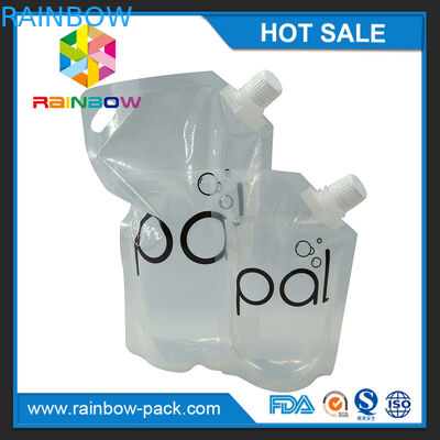 4oz/8oz/16oz transparentes se levantan la bolsa del vino con el canalón libre de BPA