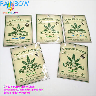 2018 nuevos cáñamos infundieron los cummies buzzy alto bolso de CBD/de THC con venta caliente ziplock en CA