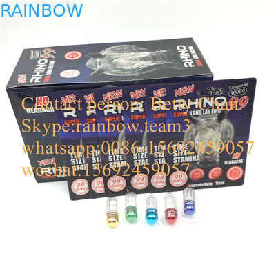 Tarjeta de empaquetado del aumento de la ampolla masculina de la píldora 3D para el rinoceronte púrpura 99 30000/rinoceronte 69 35000