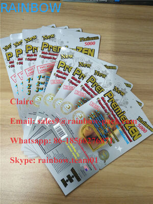 Ampolla masculina de la tarjeta de la píldora del aumento del oro de PremierZen que empaqueta en existencia con el efecto 3D