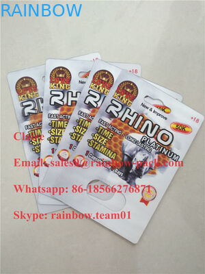 Embalaje más valorado de la píldora 3d del sexo del rinoceronte/tarjeta masculina del embalaje de la ampolla tarjeta/3d del embalaje de la píldora del aumento