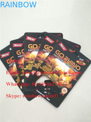 Tarjeta de empaquetado de la ampolla 3D de los E.E.U.U. de la píldora al por mayor del rinoceronte para el envase/la bala/la botella de la cápsula del rinoceronte Go