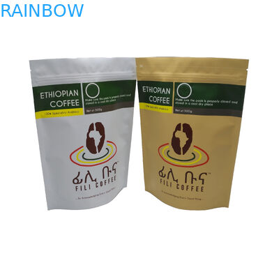 La hoja mate del final alineó se levanta el bolso de café de empaquetado del bolso 500g de la cremallera