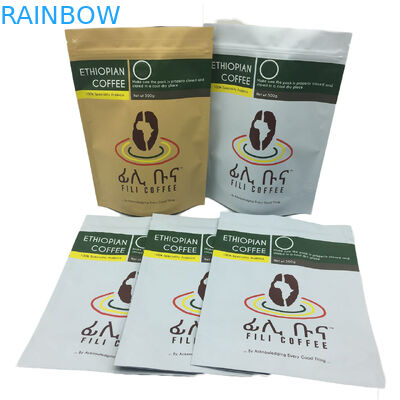 La hoja mate del final alineó se levanta el bolso de café de empaquetado del bolso 500g de la cremallera