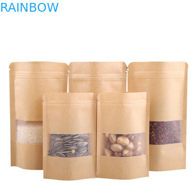 Escudete lateral derecho del uno mismo bolsas de papel modificadas para requisitos particulares 250 gramos Supar que empaqueta con la ventana