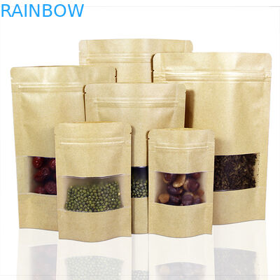 Escudete lateral derecho del uno mismo bolsas de papel modificadas para requisitos particulares 250 gramos Supar que empaqueta con la ventana