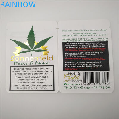 El blanco de Hotstamped modificó las bolsas de papel de las hojas para requisitos particulares de CBD, papel de Kraft que empaquetaba para las hojas del tabaco CBD