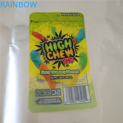 El dulce de azúcar de Cbd Thc siembra las bolsas de plástico termosoldables, bolsita del papel de aluminio para Cbd gomoso