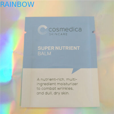 Cosméticos de empaquetado de la bolsita de la muestra de aluminio de la bolsa plástica del papel, bolsita cosmética de la muestra del lacre lateral tres