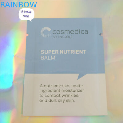 Cosméticos de empaquetado de la bolsita de la muestra de aluminio de la bolsa plástica del papel, bolsita cosmética de la muestra del lacre lateral tres