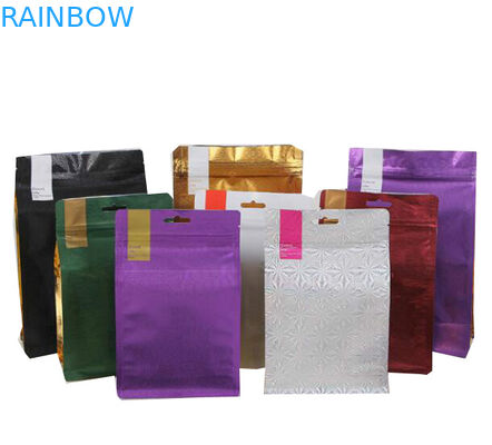 Bolso de empaquetado de aluminio del papel de la lata del lazo del bloque del café plano al por mayor de la parte inferior con la válvula 500g 1kg de la desgasificación