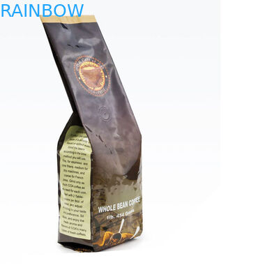 Bolso de empaquetado ziplock del grano de café de la parte inferior plana del bloque cuadrado de la aduana 250g 500g 1kg