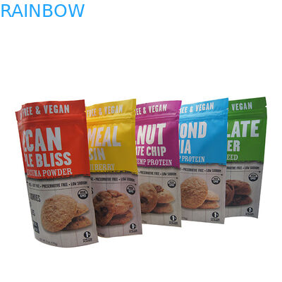 Levántese las bolsas plásticas del bolso de la cremallera que empaquetan para la galleta de las galletas de microprocesador de chocolate