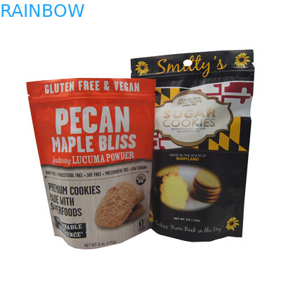 Levántese las bolsas plásticas del bolso de la cremallera que empaquetan para la galleta de las galletas de microprocesador de chocolate