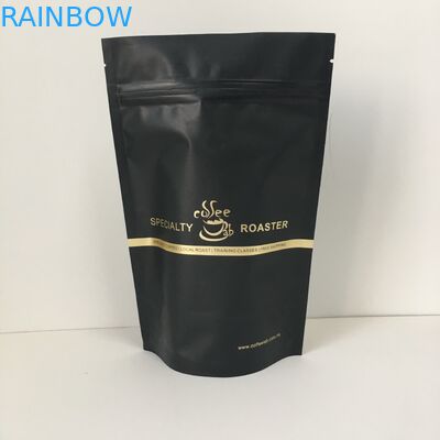 Bolsas plásticas alineadas del papel de aluminio del logotipo del oro de la etiqueta privada que empaquetan el bolso con la válvula