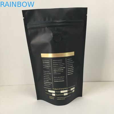 Bolsas plásticas alineadas del papel de aluminio del logotipo del oro de la etiqueta privada que empaquetan el bolso con la válvula