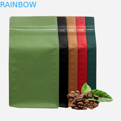 Bolsos de café reutilizables del escudete del lado del papel de aluminio de la categoría alimenticia 500g con la válvula unidireccional