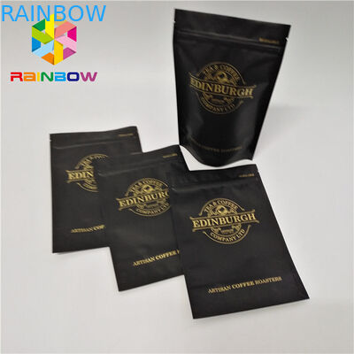 Los bolsos plásticos 500g del escudete de la parte inferior de la cremallera se levantan la bolsa que se puede volver a sellar del ziplock del café