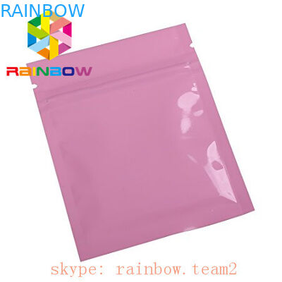 Empaquetado plano sellado lado metálico rosado de la semilla de Chia de las bolsas de la comida de la cerradura tres de la cremallera de Mylar de la hoja