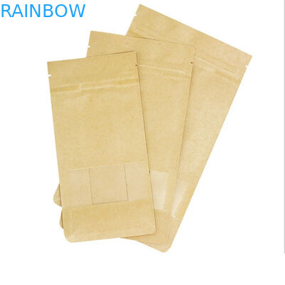 Bolso de empaquetado modificado para requisitos particulares frente claro del sello lateral de la cerradura tres de la cremallera de las bolsas de papel para las nueces del caramelo