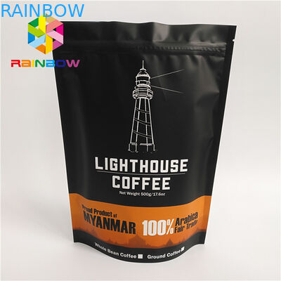 Ziplock que se puede volver a sellar se levantan el bolso de las bolsas del café para la comida, tamaño de encargo