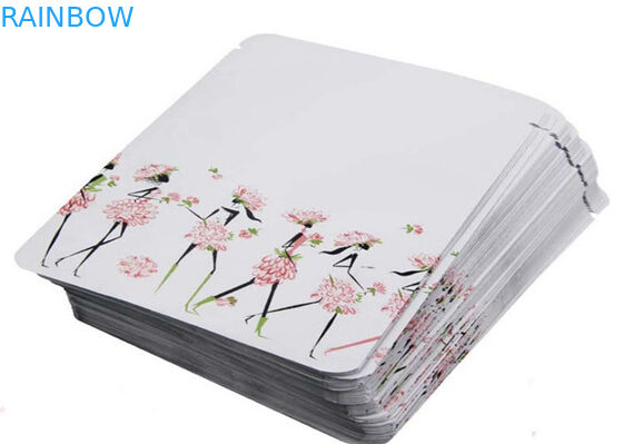 La aduana imprimió el bolso blanco sellado tres lados del envase de plástico de la muestra del color para la mascarilla