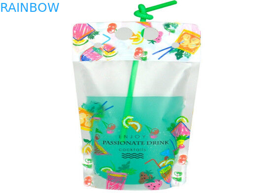 100ml/200ml transparentes se levantan la impresión a todo color de las bolsas con la cremallera