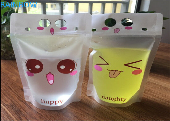 100ml/200ml transparentes se levantan la impresión a todo color de las bolsas con la cremallera