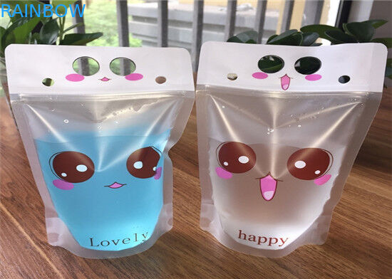 100ml/200ml transparentes se levantan la impresión a todo color de las bolsas con la cremallera